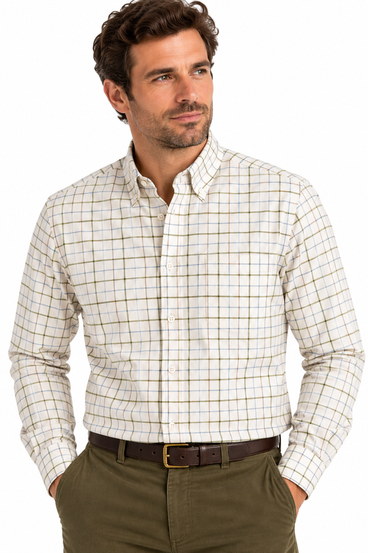 Chemise tattersall en coton Homme Mirfield - A2651B - Alan Paine