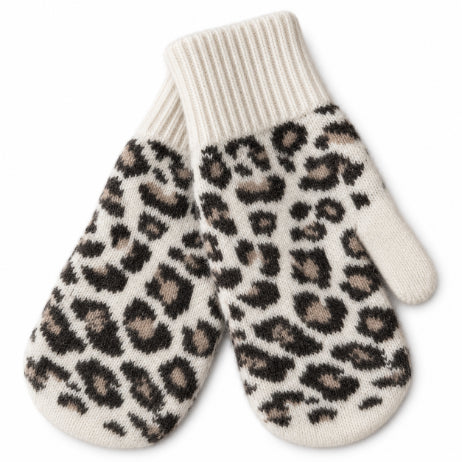moufles laine angora femme leopard ecru mackie