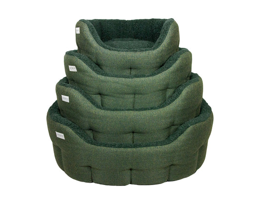 Pine green tweed dog baskets