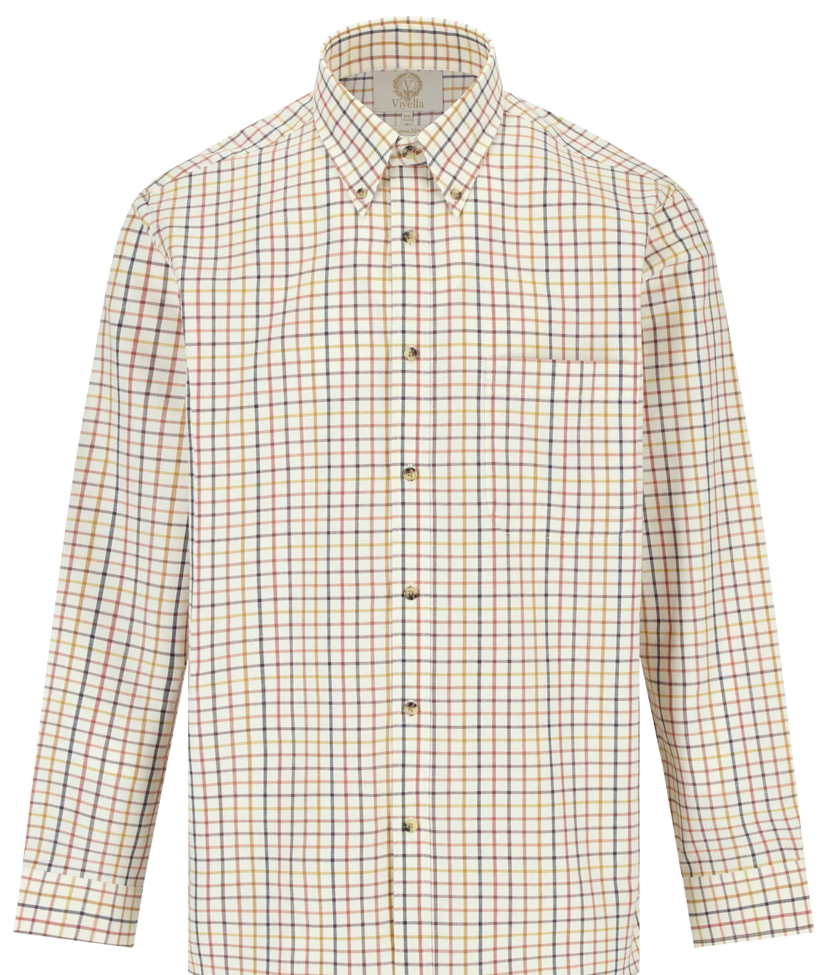 Chemise coton laine tattersall Homme - Colonel Mustard - Viyella