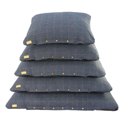 Coussins tweed bleu pour chien