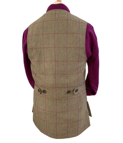 Gilet tweed Moorland pink red