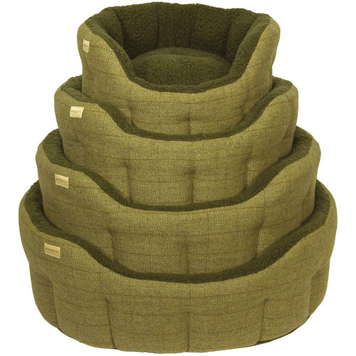 Paniers tweed green check pour chien