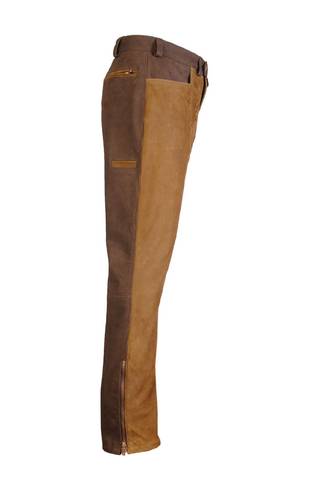 Pantalon cuir de buffle bicolore