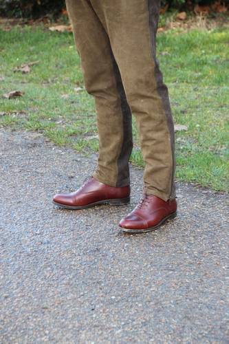 Pantalon cuir de buffle bicolore