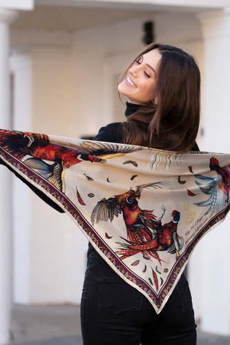 Carré large wing & a prayer champagne mulberry