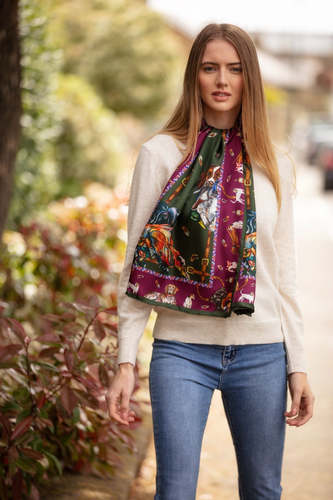 Foulard classic its a dog life hunter green oxblood