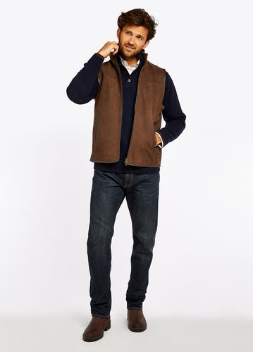Gilet en cuir Dunhill walnut