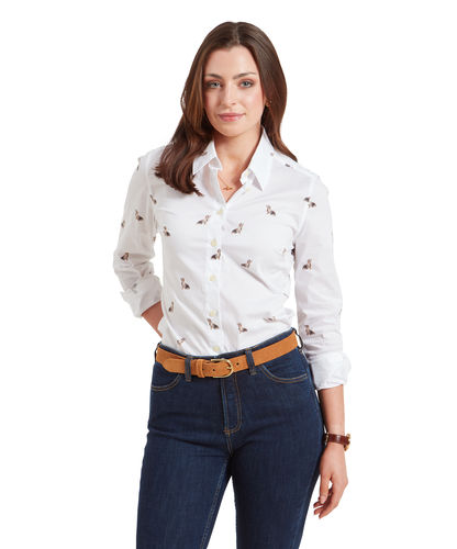 Chemise imprimée teckel femme