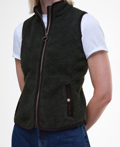 Burford olive sherpa fleece vest