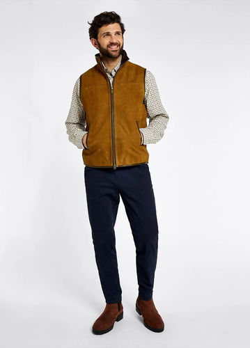 Gilet en cuir Dunhill tan