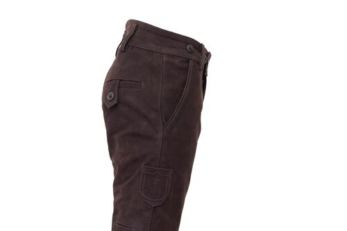 Pantalon cuir de buffle chocolat ""slim""