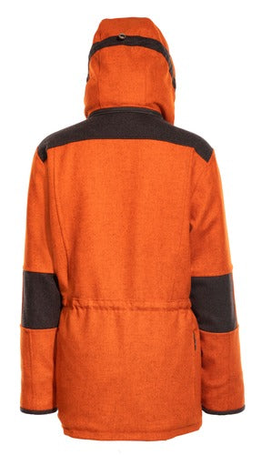 Manteau prestige loden orange chiné femme