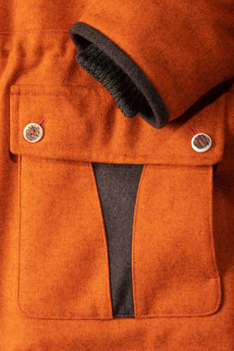 Manteau prestige loden orange chiné femme
