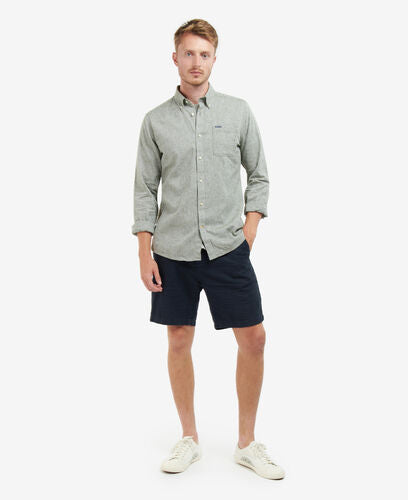 Chemise tailored lin coton Nelson bleached olive