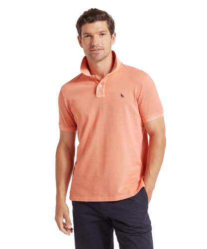 Polo délavé St Ives coral peach