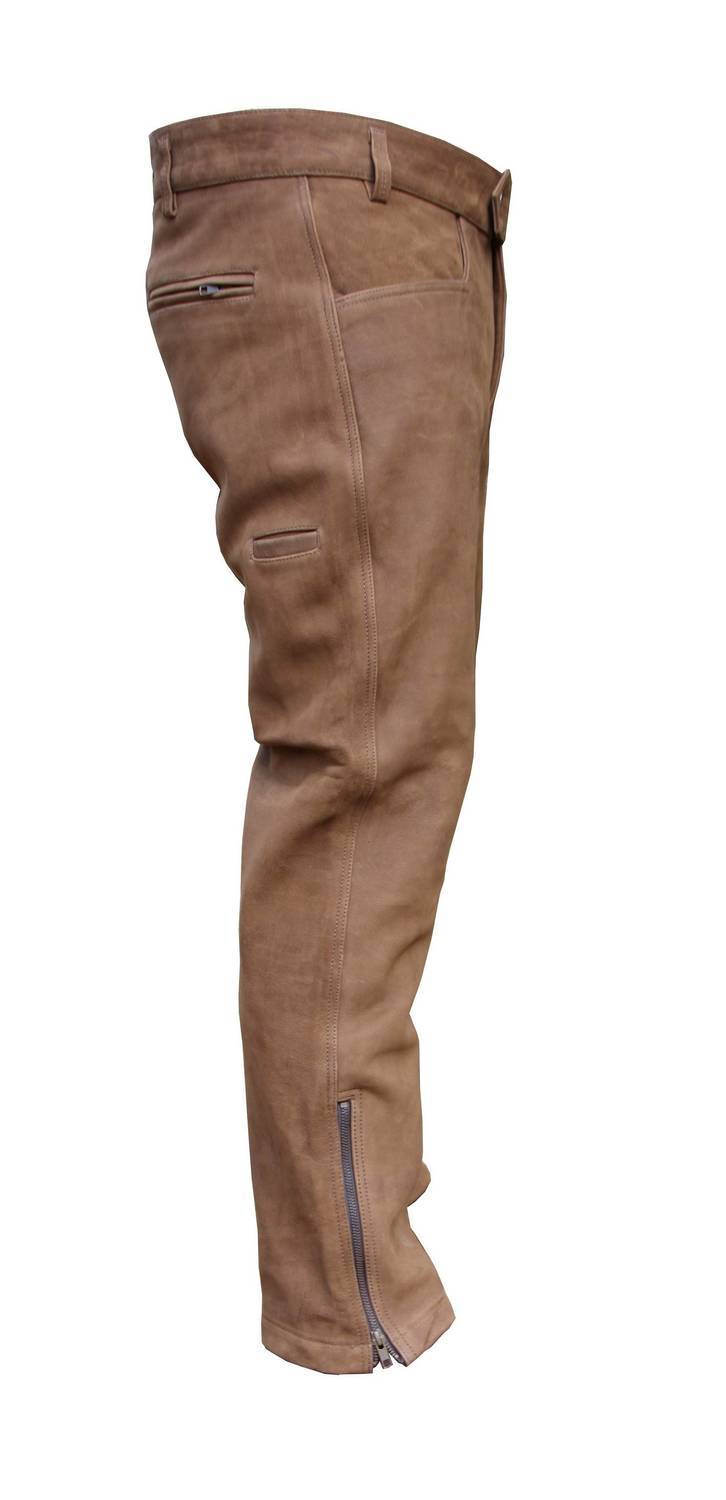 Pantalon cuir de buffle marron