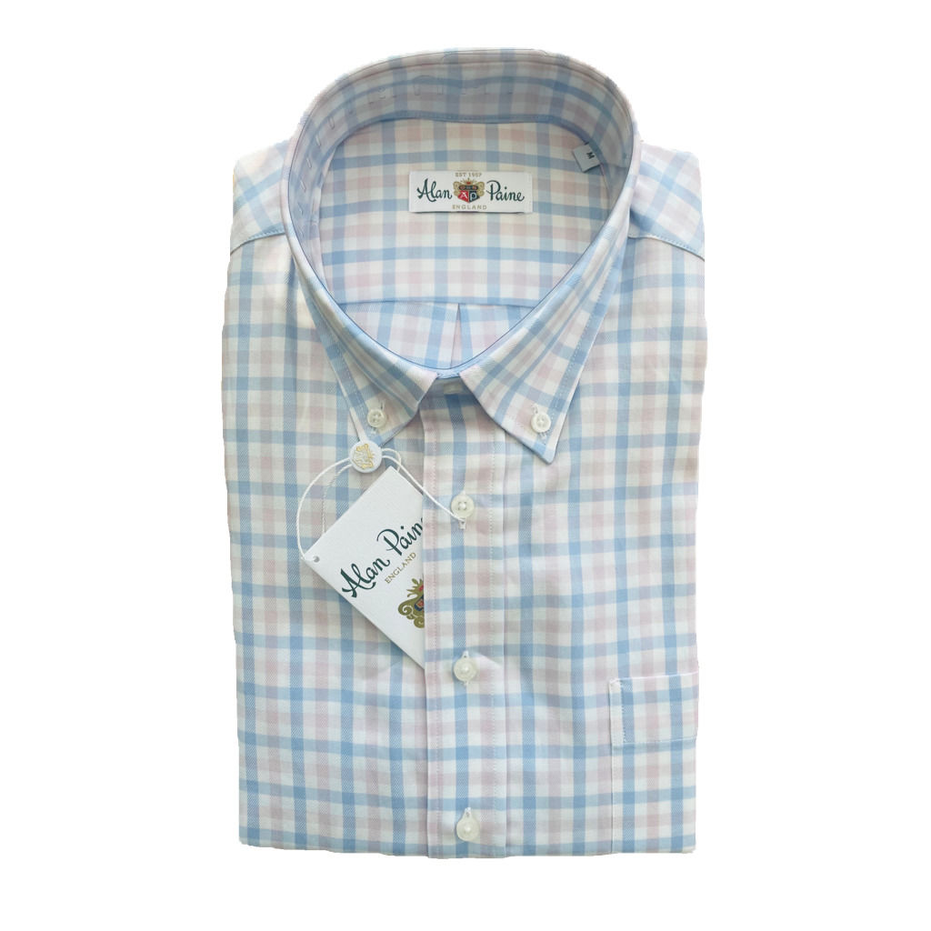 Mirfield wide blue and pink striped shirt