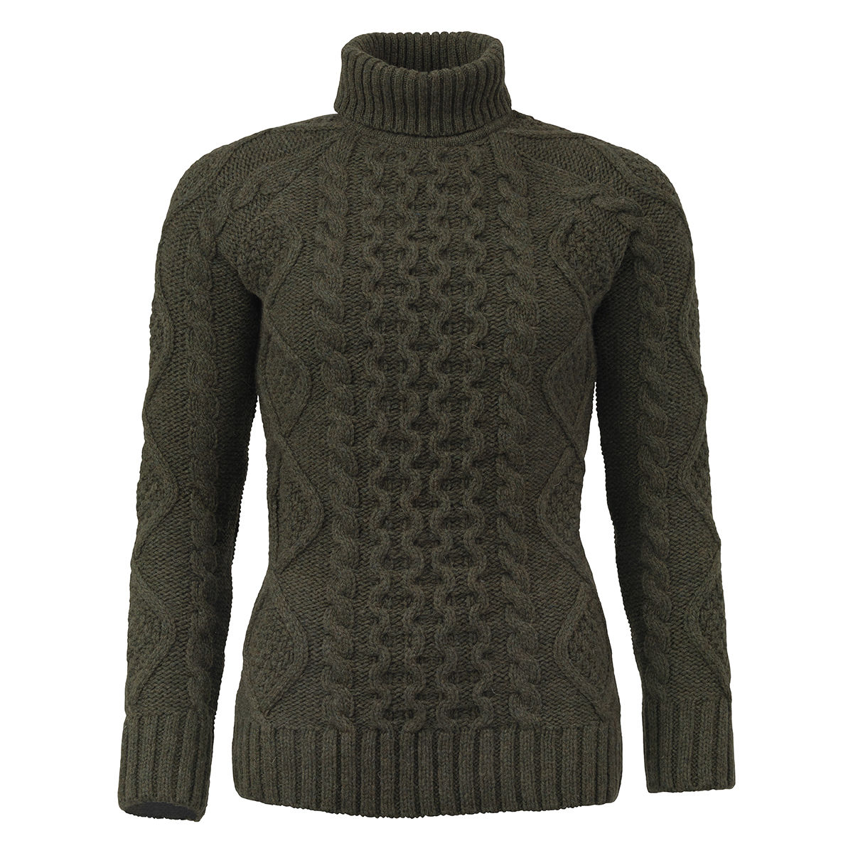Women's Knightsbridge olive knit jumper