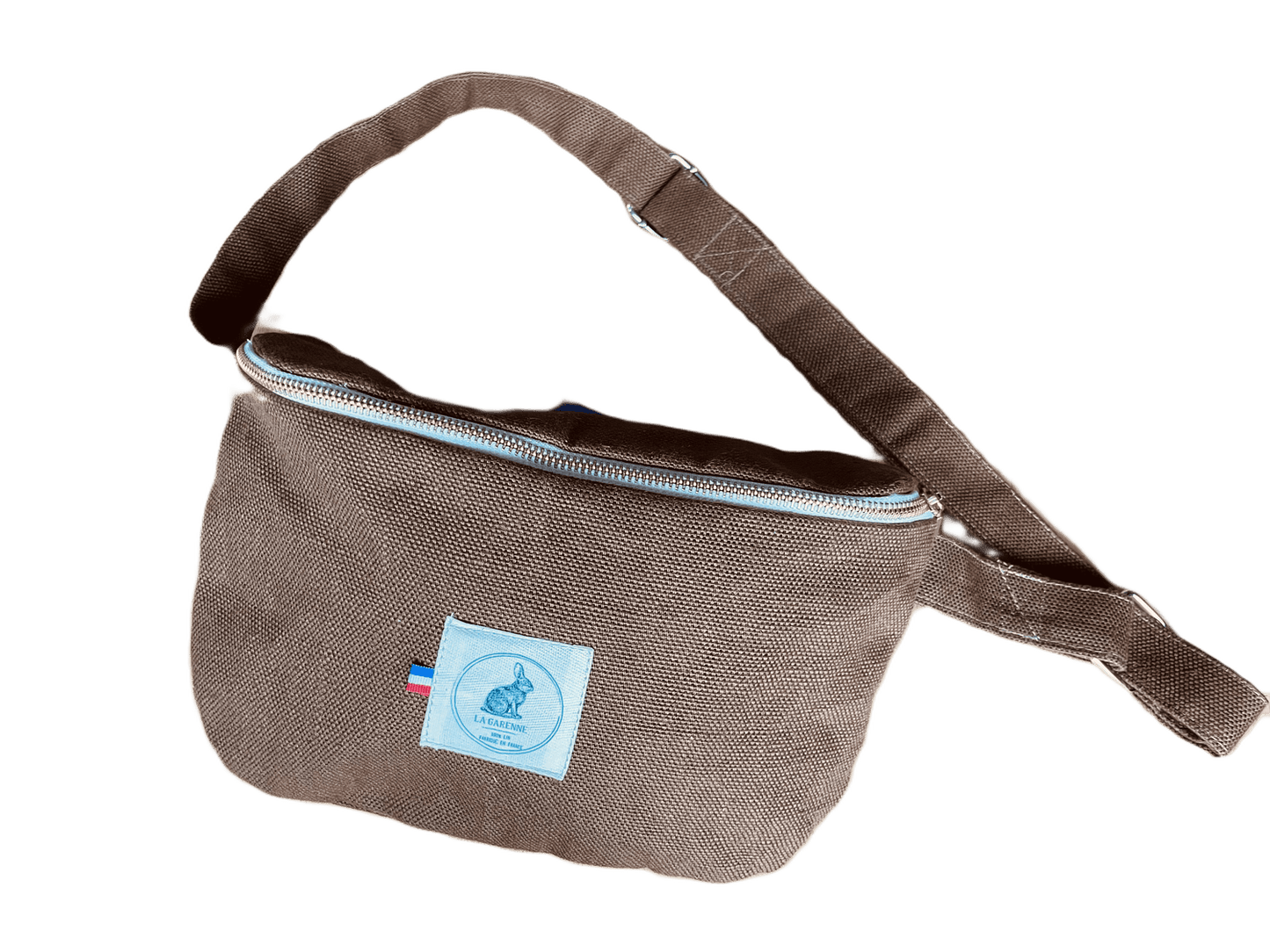 Sac banane hiver en lin marron