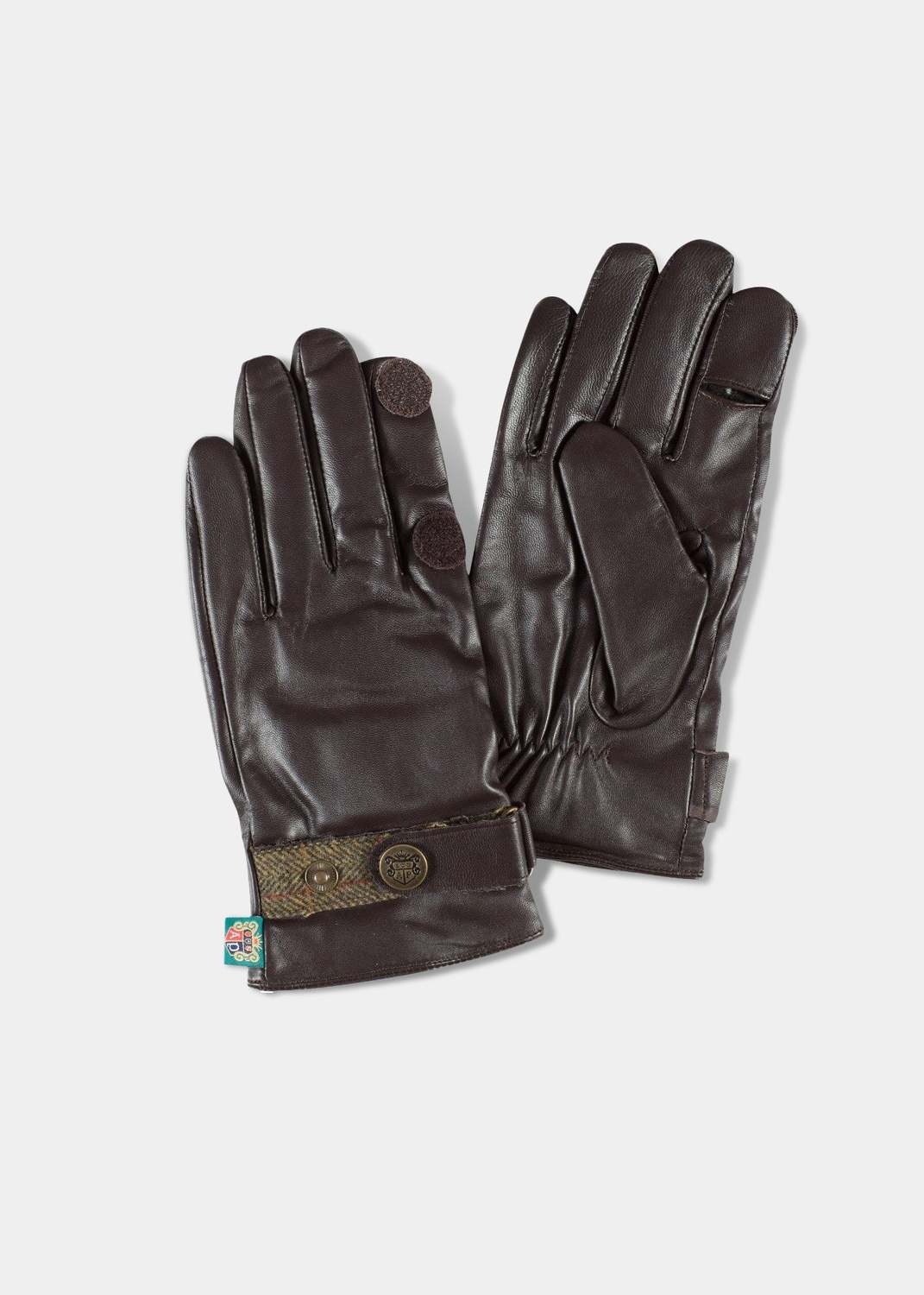 Compton sage tweed/leather gloves