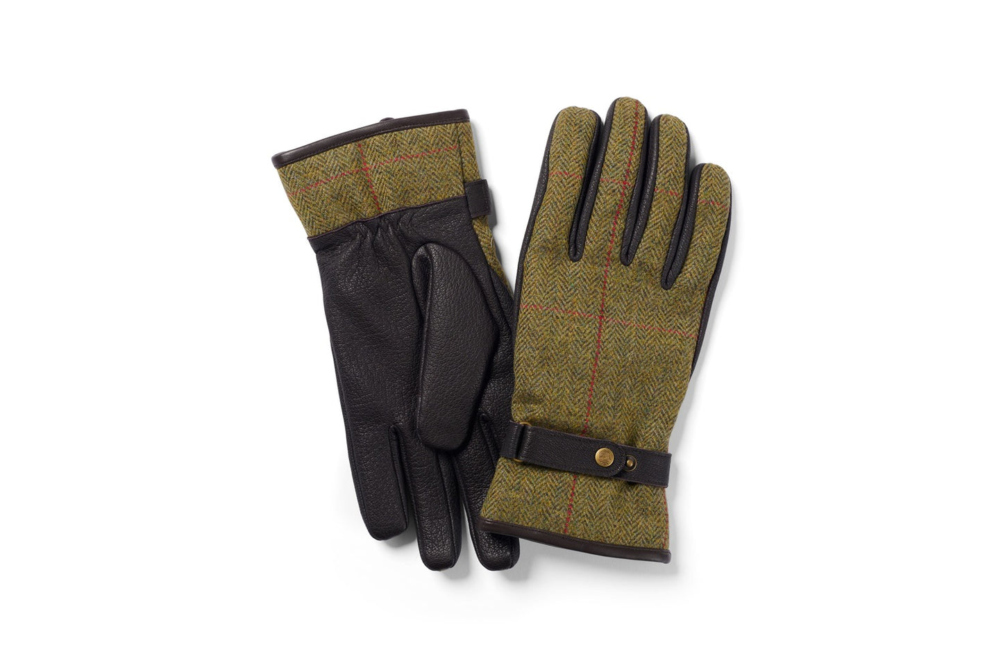 Waterproof tweed/leather gloves 554
