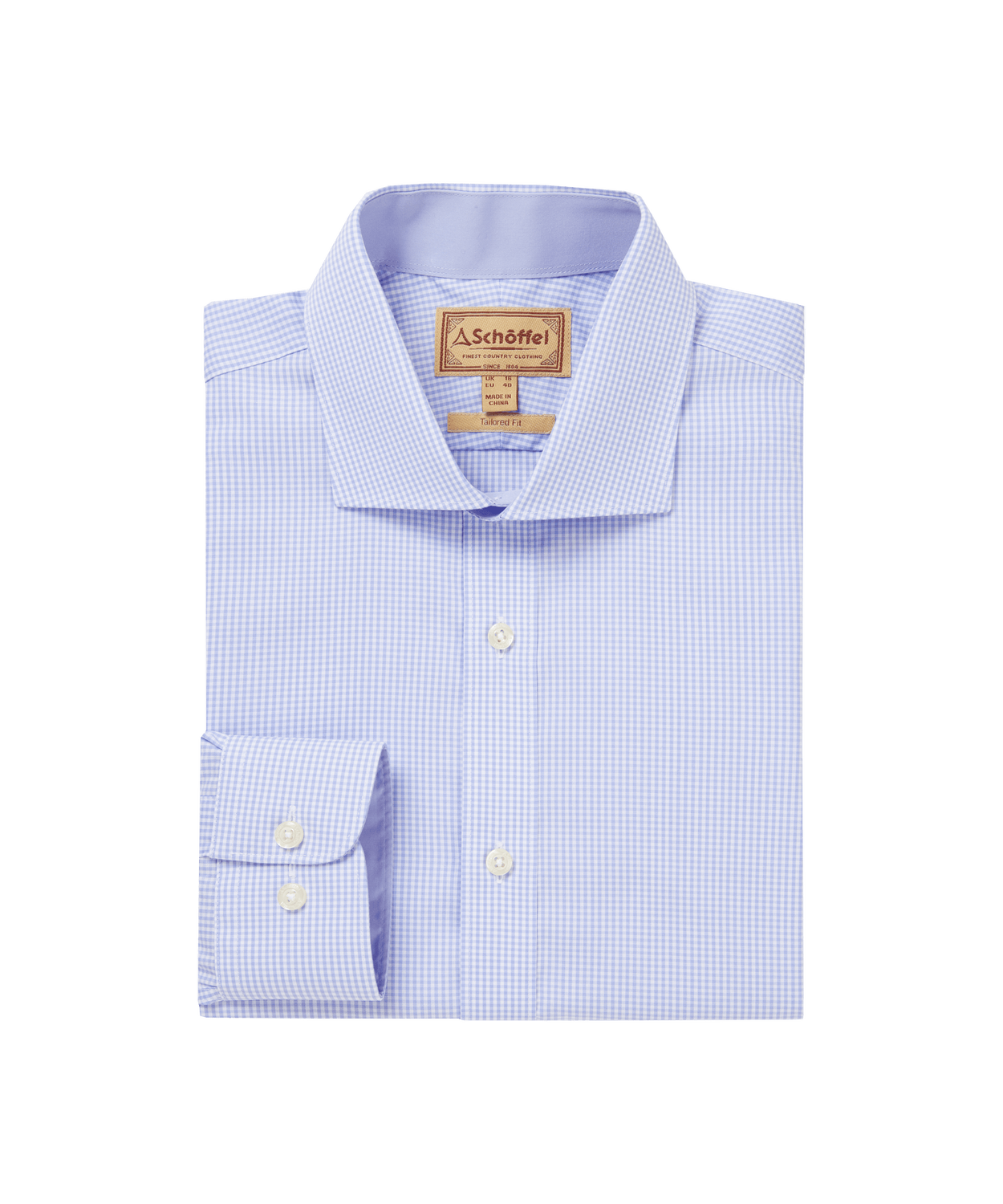 Chemise greenwich light blue micro check