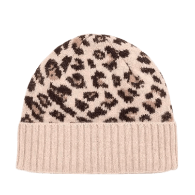 Bonnet léopard camel