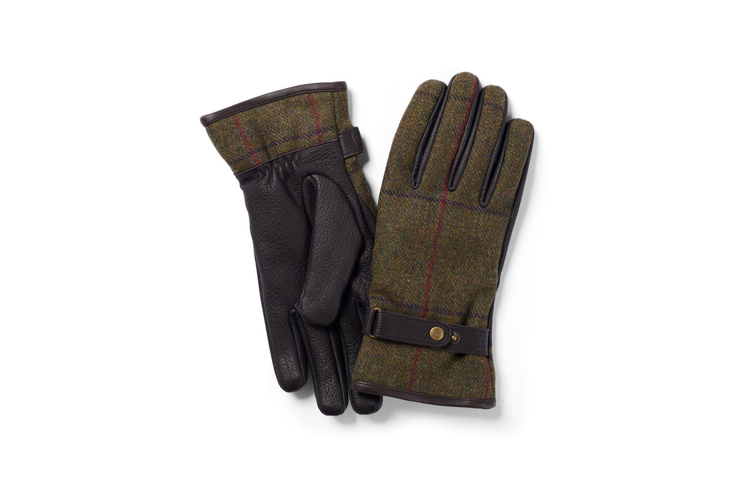 Waterproof tweed/leather gloves 517