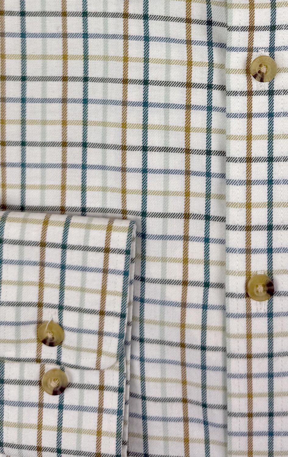 Brunswick green cotton wool tattersall shirt