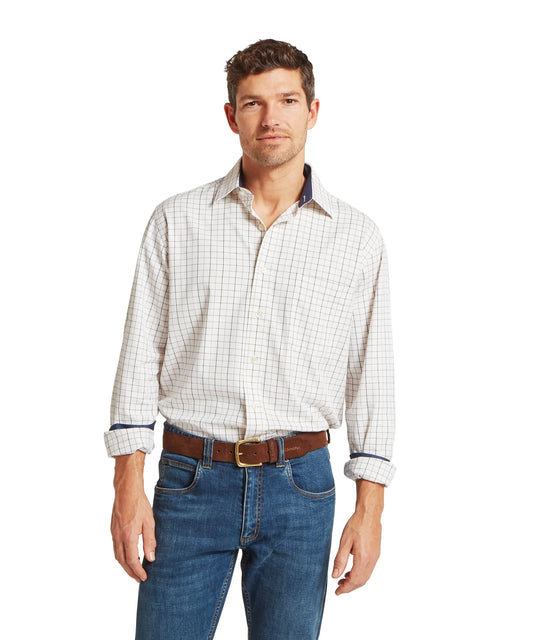 Chemise tattersall en coton Homme Burnham - Blueberry - Schoffel