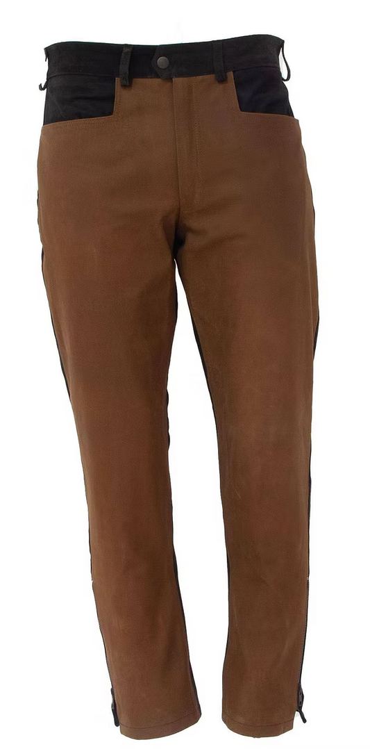 Pantalon de chasse en cuir de buffle bicolore - CE68 - Chasse Elégance