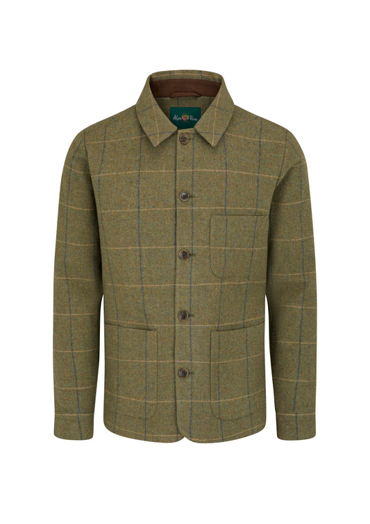 veste chemise homme tweed lovat blue alan paine