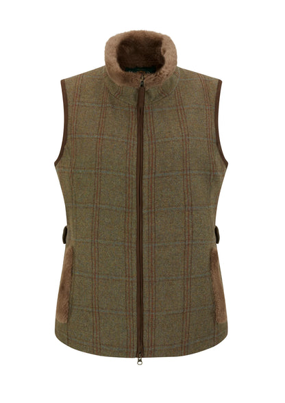gilet femme en tweed laurel doublure fausse fourrure gamme compton alan paine