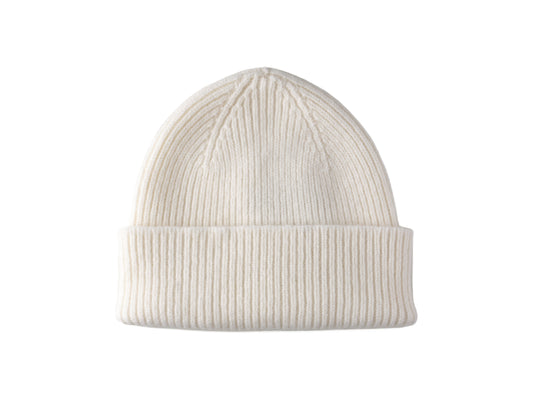 Bonnet en laine et angora mixte Barra Bleached white Mackie