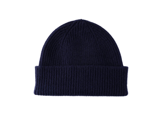 Bonnet en laine et angora mixte Barra Navy Mackie