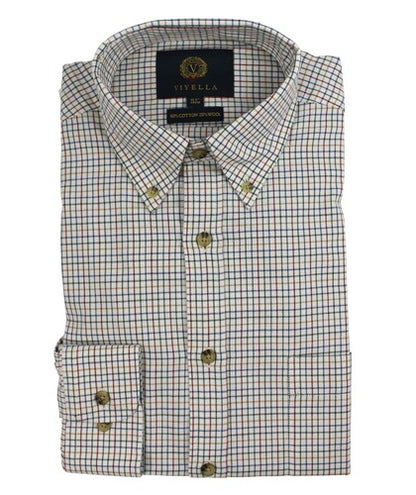 Chemise en coton laine mini tattersall Plum Viyella