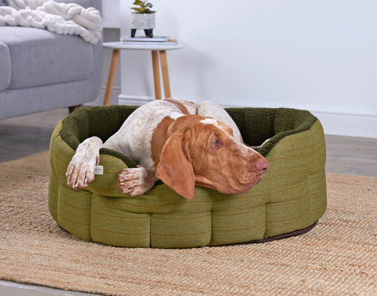 Paniers pour chien en tweed - Green check - Earthbound