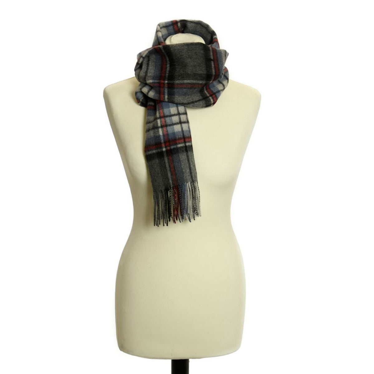 Echarpe tartan en laine Grey Stewart Tweedmill