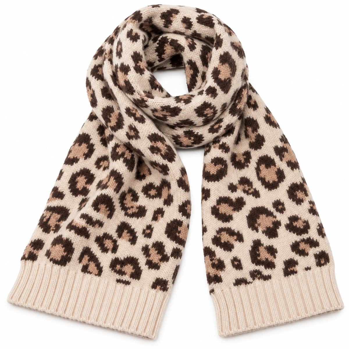 echarpe leopard camel mackie