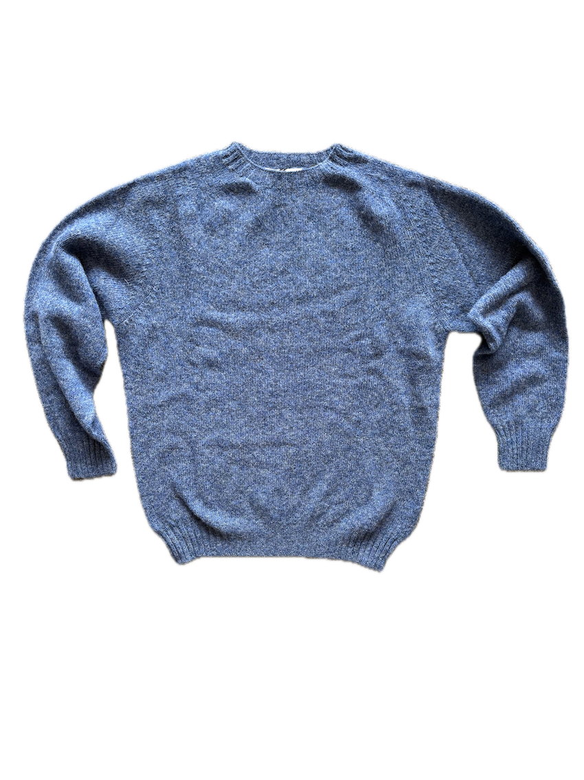 Denim crew-neck sweater