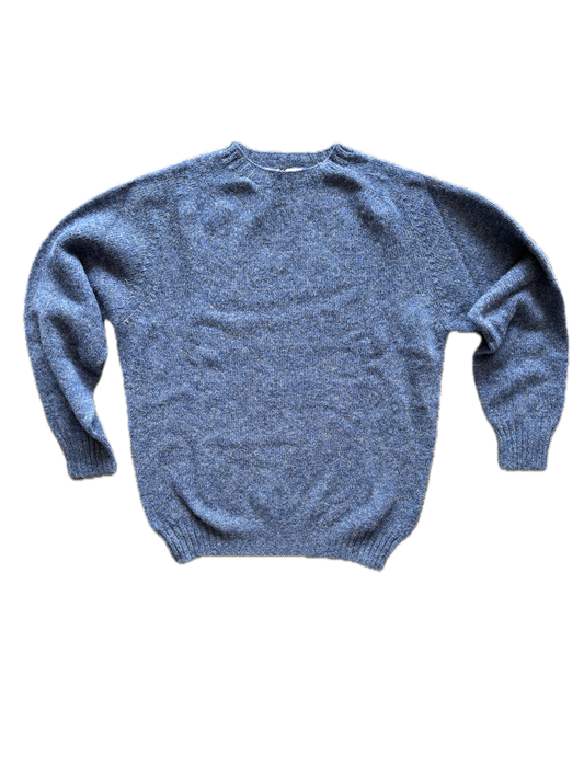 Denim crew-neck sweater