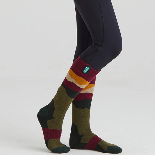 Chaussettes hautes mixtes en laine mérinos - Berry stripe - Ridgeline of New Zealand