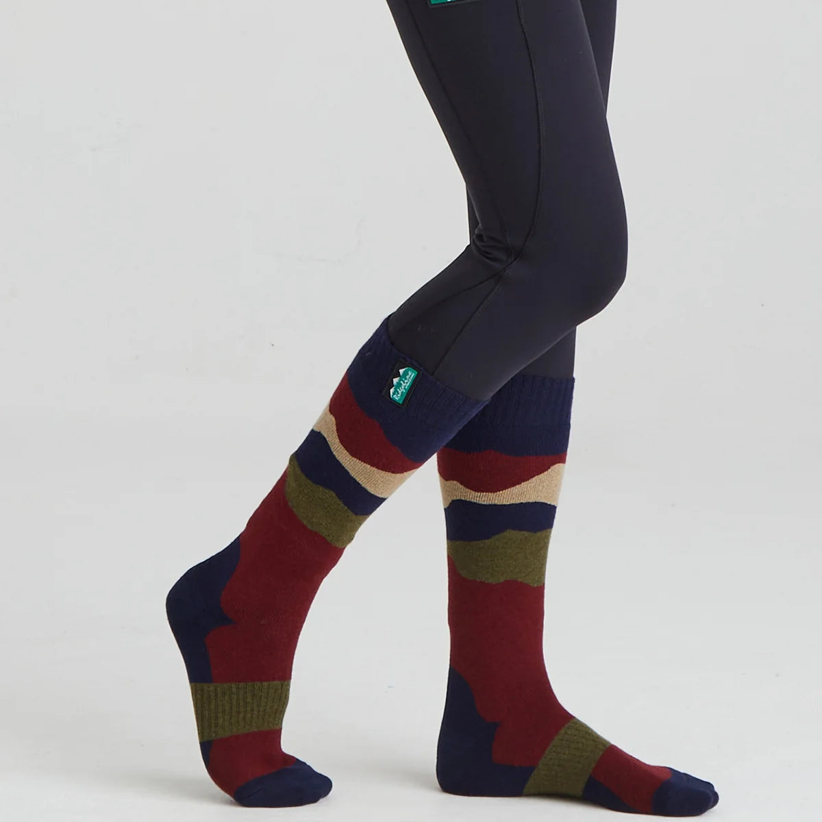 Chaussettes hautes mixtes en laine mérinos - Navy stripe - Ridgeline of New Zealand