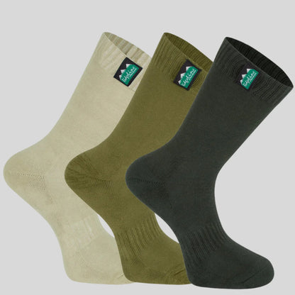 Pack chaussettes mi-mollet en coton - Olive multi - Ridgeline of New Zealand