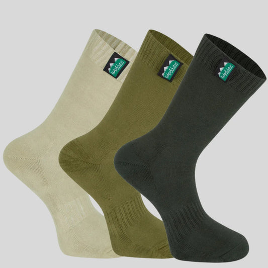 Pack chaussettes mi-mollet en coton - Olive multi - Ridgeline of New Zealand