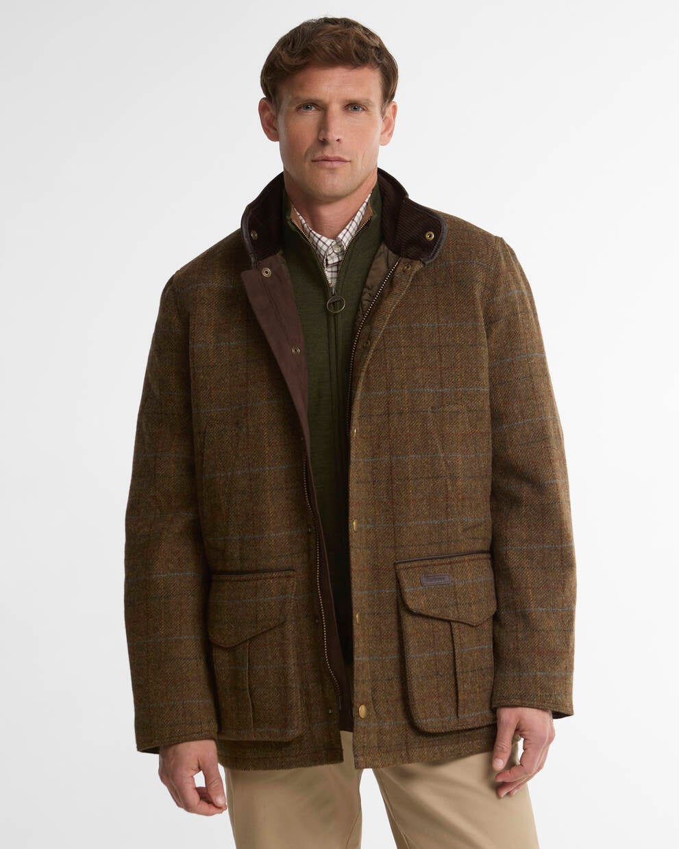 Manteau en tweed Homme Hereford - Moss green - Barbour