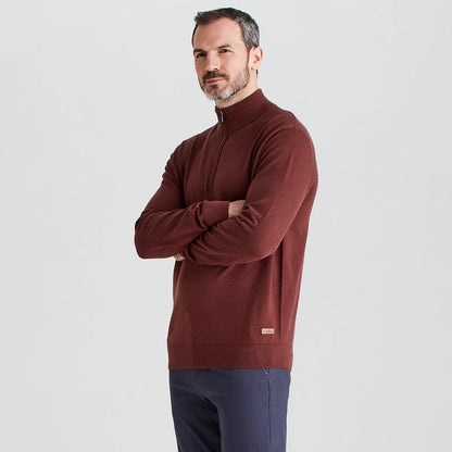 Pull 1/4 de zip Homme Hartland - Oxblood - Ridgeline of New Zealand