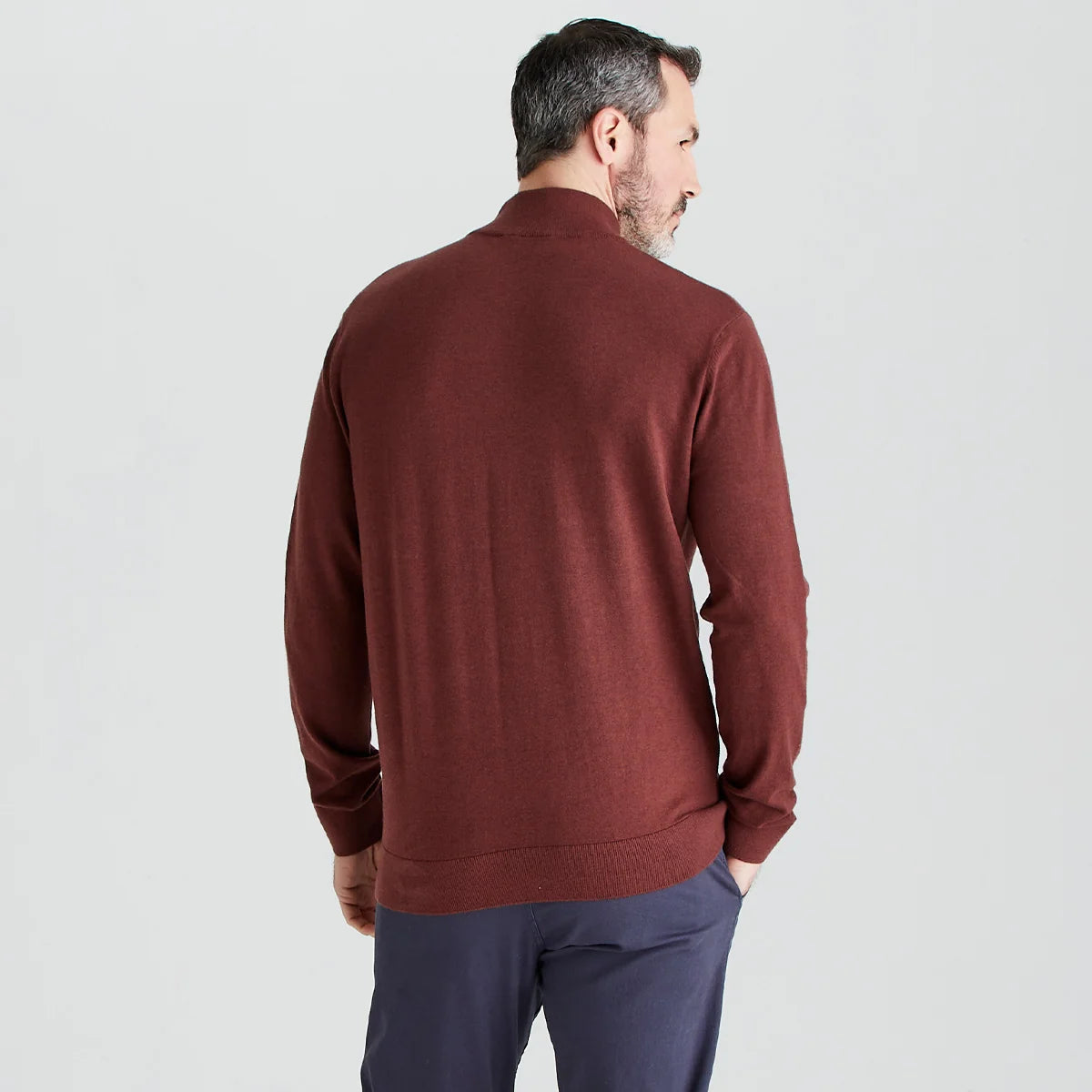 Pull 1/4 de zip Homme Hartland - Oxblood - Ridgeline of New Zealand