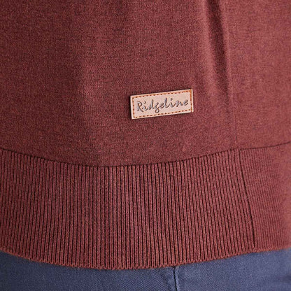 Pull 1/4 de zip Homme Hartland - Oxblood - Ridgeline of New Zealand